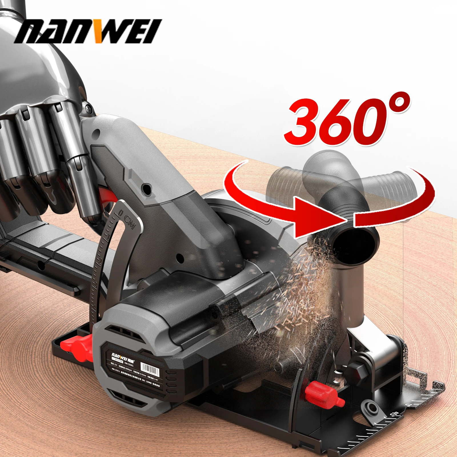 NANWEI 6 inch brushless electric circular saw rechargeable woodworking portable lucite machine cutting machine circular saw