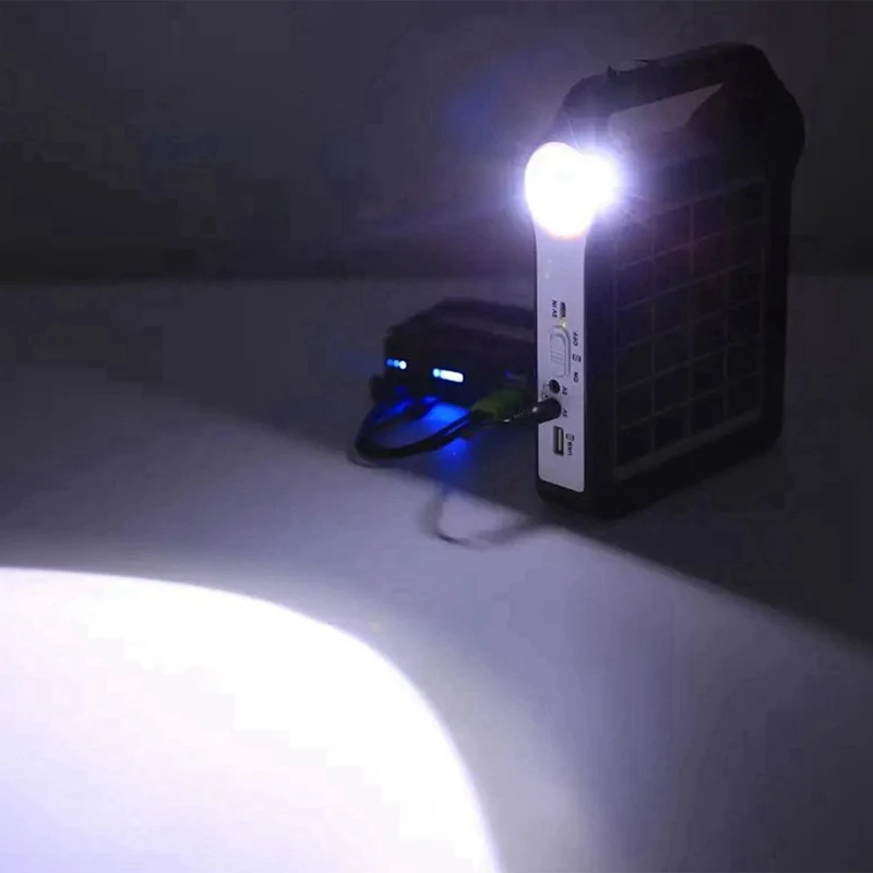 Portable 6V Rechargeable Solar Panel Power Storage Generator System USB Charger With Lamp Lighting Home