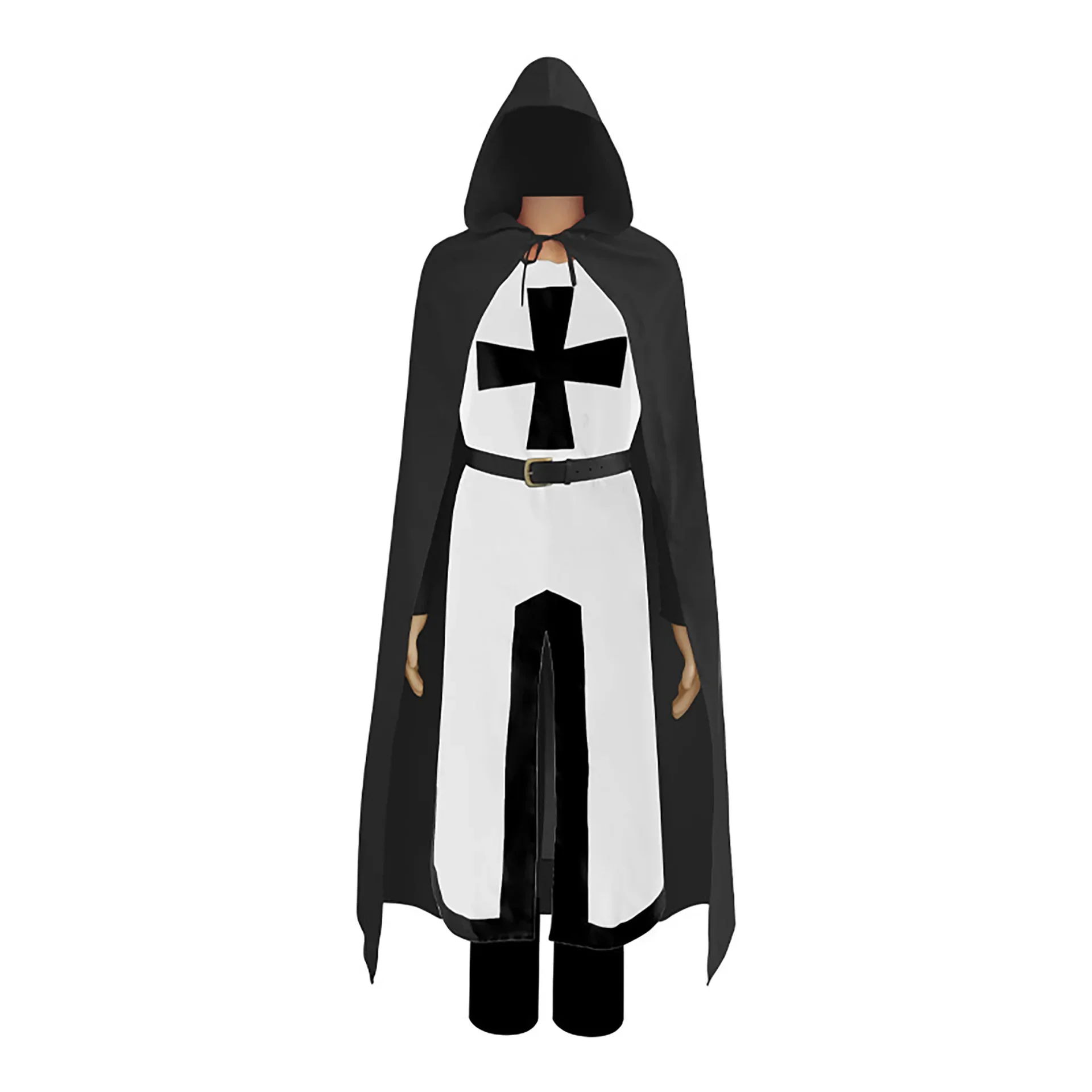 Halloween Medieval Templar Cross Suit Cape Renaissance Warrior Costume