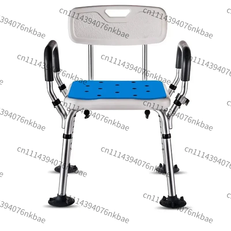 Aluminum Elderly Bath Chair with Armrests Backrest Anti‑Slip Safety Shower Seat for Senior