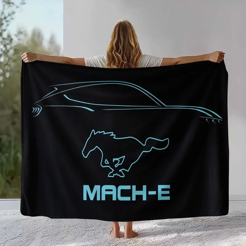 Vintage M-Mustang Racing Biker Garage Moto Soft Flannel Blanket,Cozy Warm Throw Blanket for Bed,Sofa,Living Room,Picnic,Camping