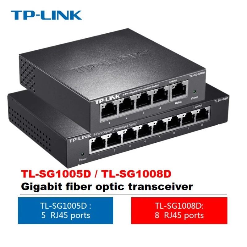TP-LINK 5-Port Gigabit Switch, 8-Port Enterprise-Grade Switch, Monitoring Network Cable Splitter, Metal Body