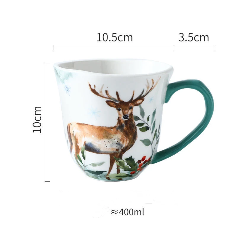 200ML European High Grade Coffee Cup Creative Ceramic The Deer Fox Rabbit Owl Pattern Coffee Mug Tea Cup Gift