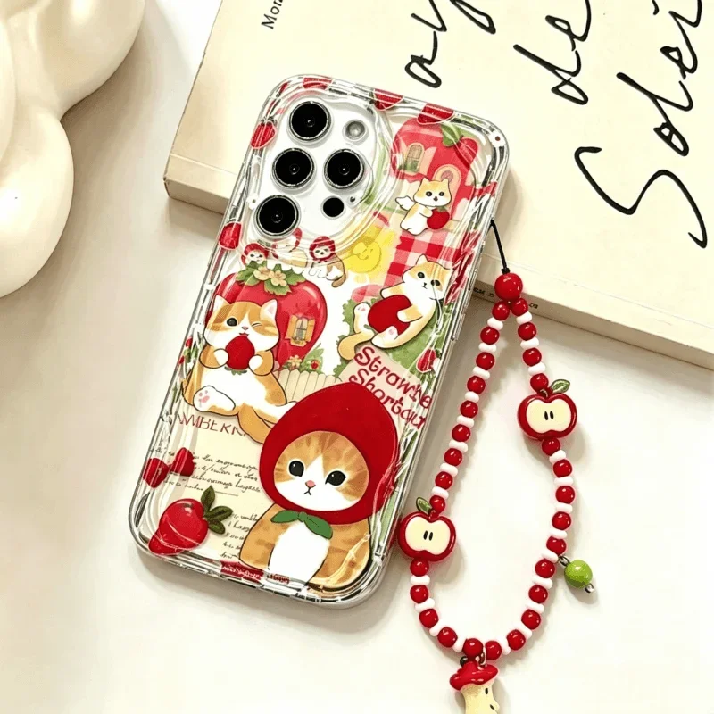 Cute Fruit Cat Chain Case For infinix Hot 70 50 Play 60 NOTE 40 30 40i 30i GT 10 20 PRO SMART 20 9 8 7 TECNO SPARK GO 2025 - view 4