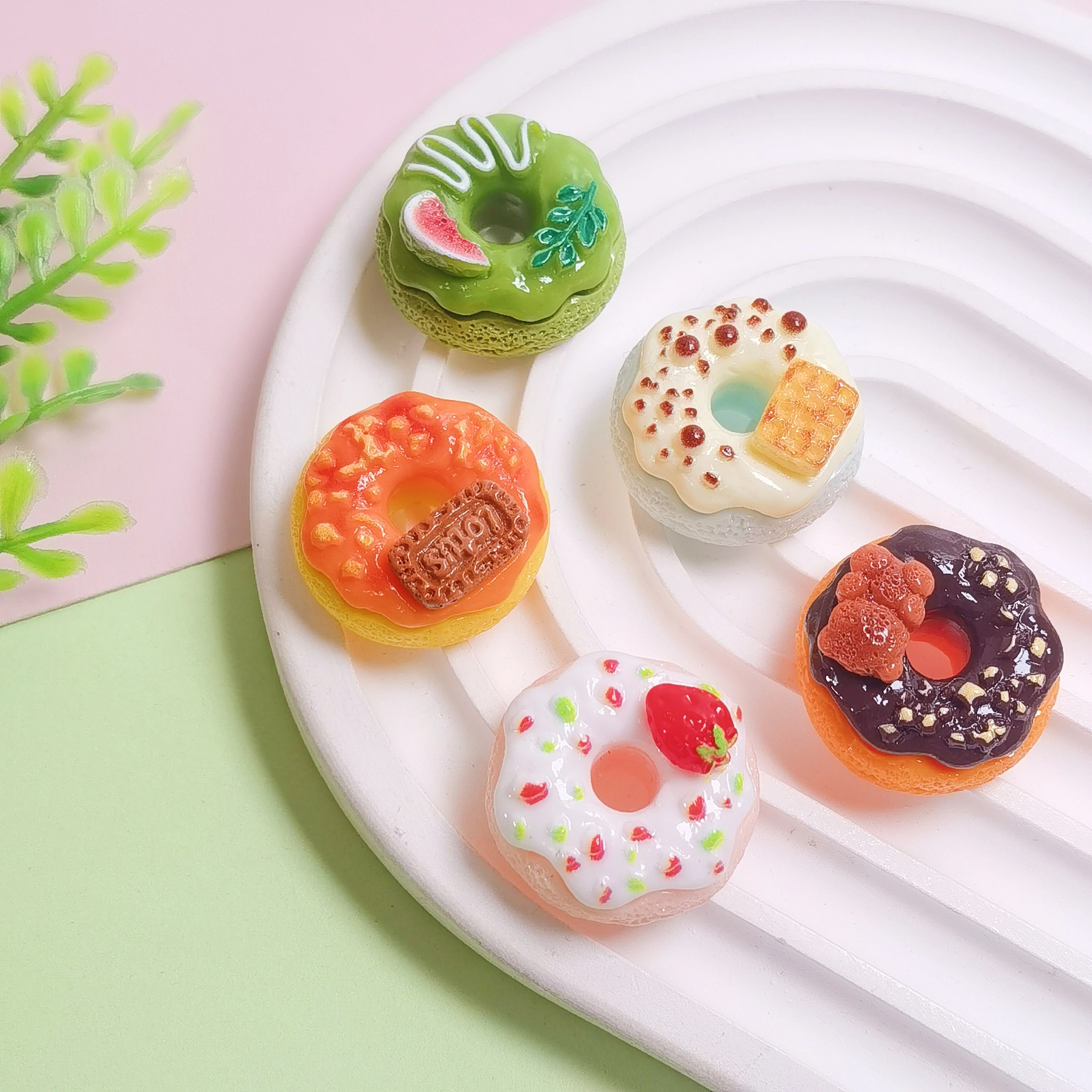 Mini Donuts Cookies Candy Resin Cabochon Flatbacks Scrapbooking Fit DIY Miniature Accessories