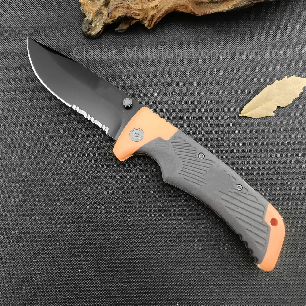 Tops Mini GB Tactical Pocket EDC Folding Knife Rubber Handle Outdoor Camping Hunting Knives Survival Multifunctional Small Tool