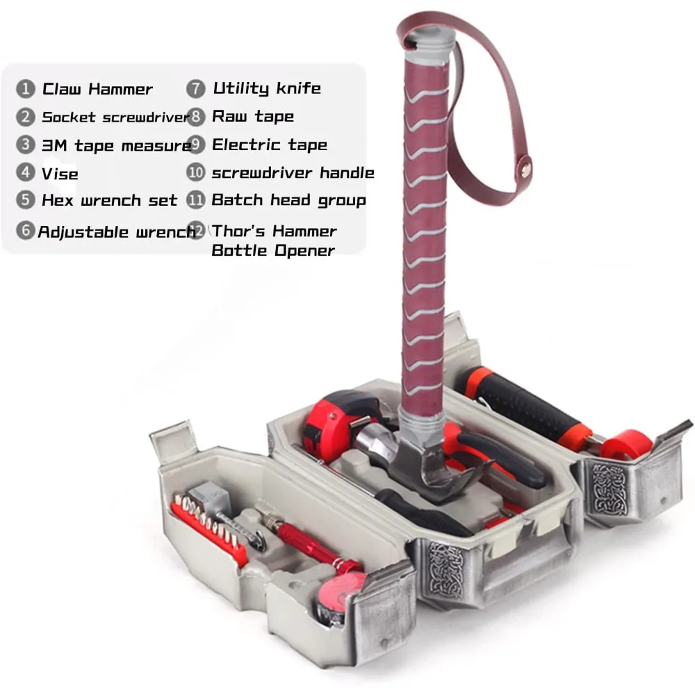 Juego de herramientas de martillo de metal de 28 piezas para bricolaje y reparación de automóviles, regalos ideales para hombres