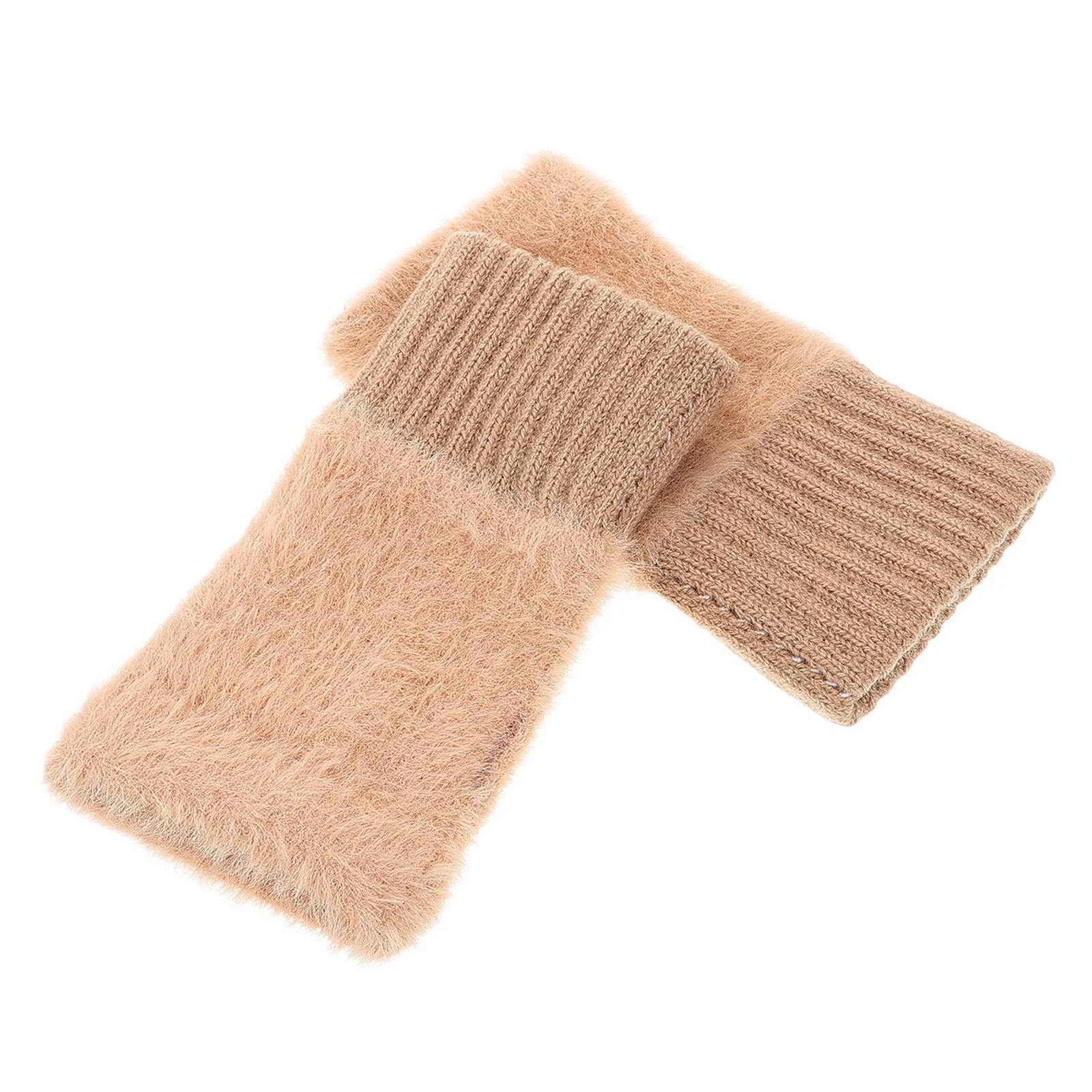 

1Pair Winter Warm Knitted Fingerless Gloves Women Long Half-Finger Mittens Cold Weather Writing Typing Outdoor Warm Gloves