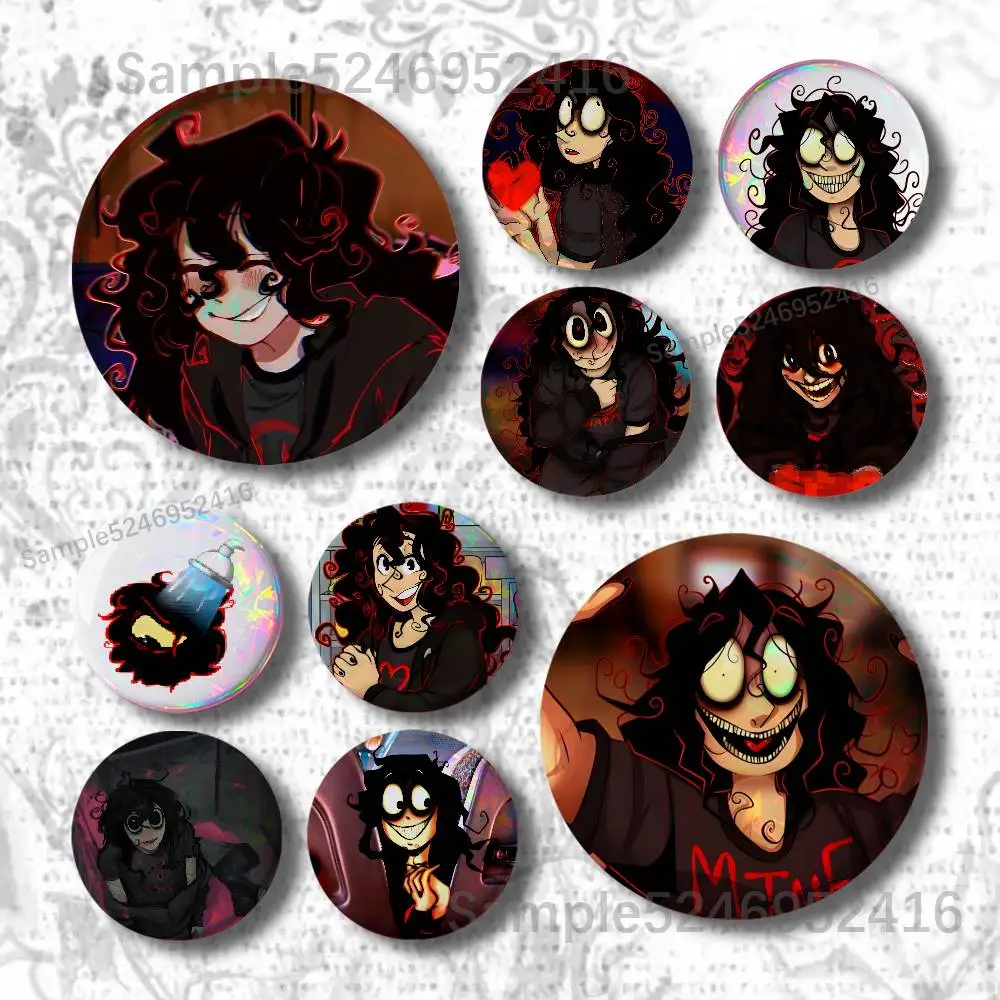 J-John Doe Yandere Game Creature Button Pin Collar Brooch Creative Clothes Jewelry Decor Metal Gift Hat Badge Lapel
