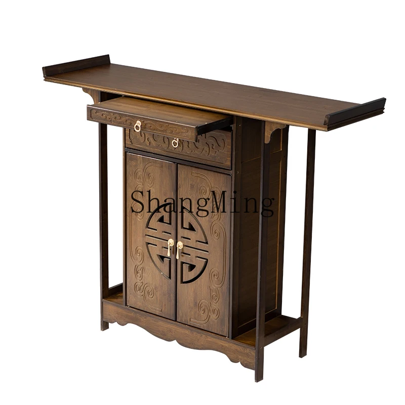 

HJ solid wood offering table Fotai household simple incense case Chinese style God of Wealth offering table