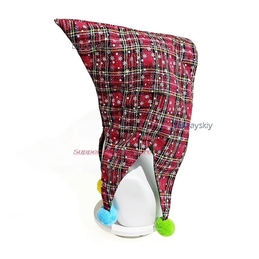 عيد الميلاد تأثيري أنيمي عيد الميلاد قزم قبعة الرجعية منقوشة الأحمر الأخضر مخطط قبعة عيد الميلاد كرات الديكور عيد ميلاد disfraz mujer #6