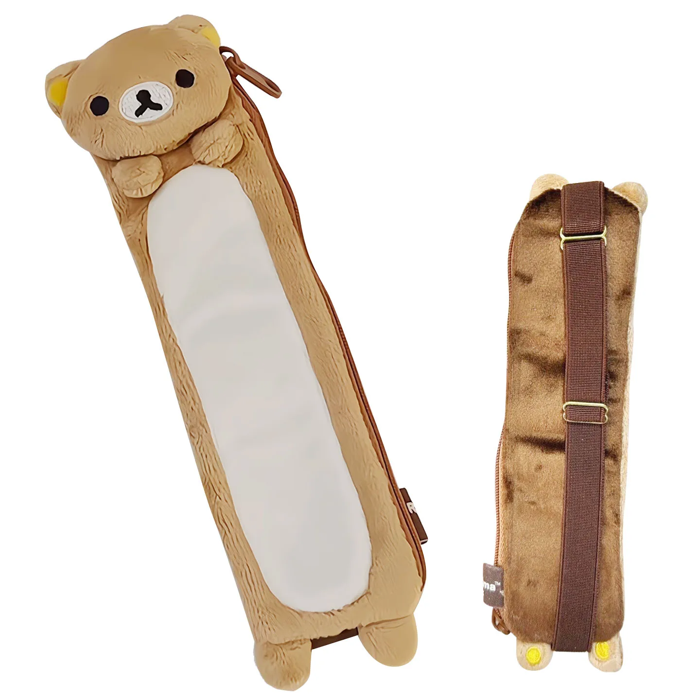 New Cute Rilakkuma Bear Plush Pen Pouch Band Cases for Girls Kids School Pencil Case Container Organizer Bag