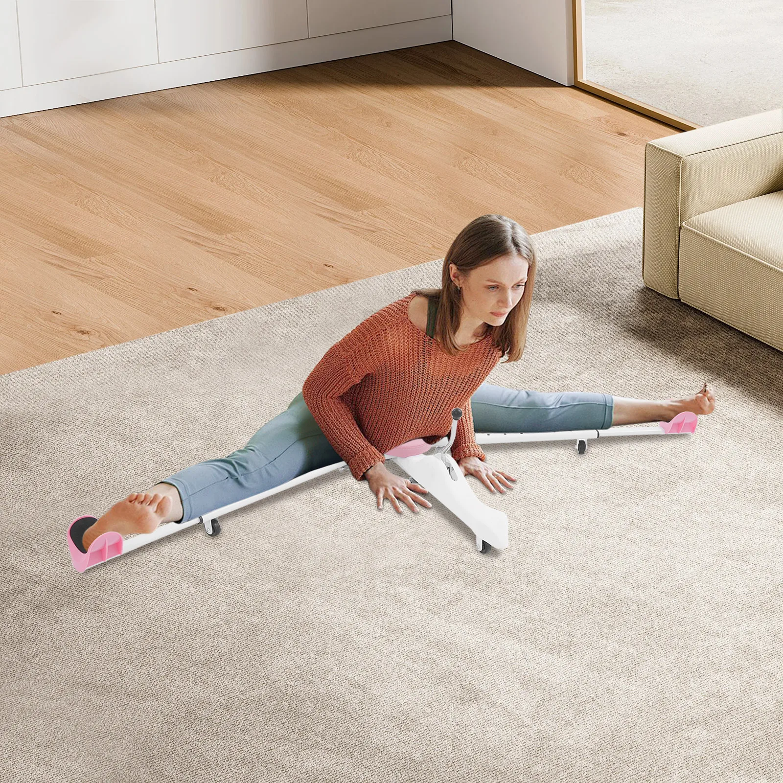 

Adjustable Leg Stretcher Split Machine 6 Levels 180° Stretch 150kg Load for Adults Kids Home Flexibility Trainer with Foldable