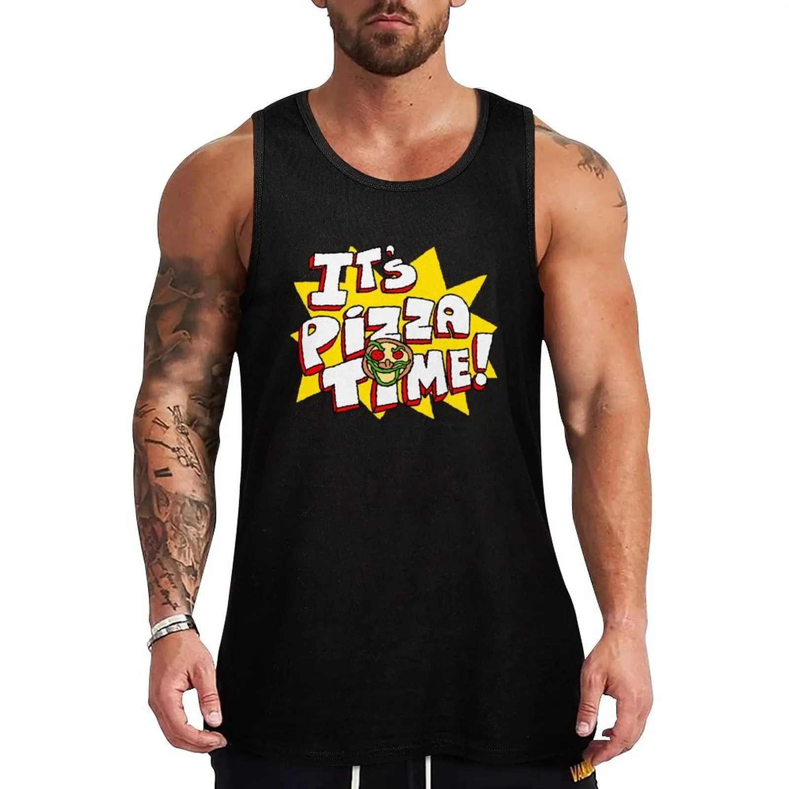 Pizza Time Tank Top High Stretch Tank Top Athletic Fit Workout Shirt