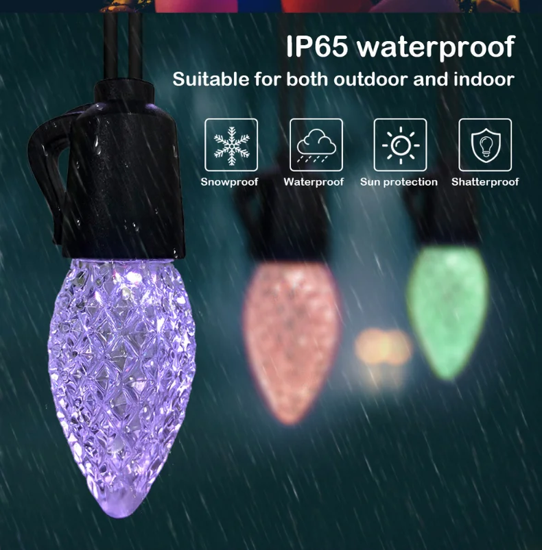 PALONE LED Symphonie Lichter Outdoor Hohe Spannung String Lichter RGB Dekorative Lampe Smart Weihnachten Licht String Kerze Lampen