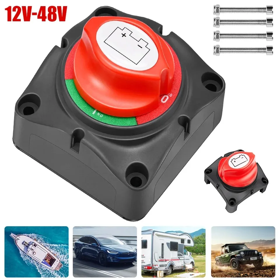 

On/Off Marine 275A Car Battery Disconnect Switch 275A 2 Position 12V-48V Power Isolator Cut Off Shut Off for Car RV Boat Truck