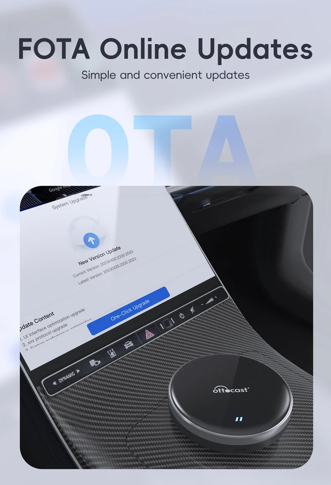 Ottocast p3 lite ai tv box sem fio carplay android adaptador
