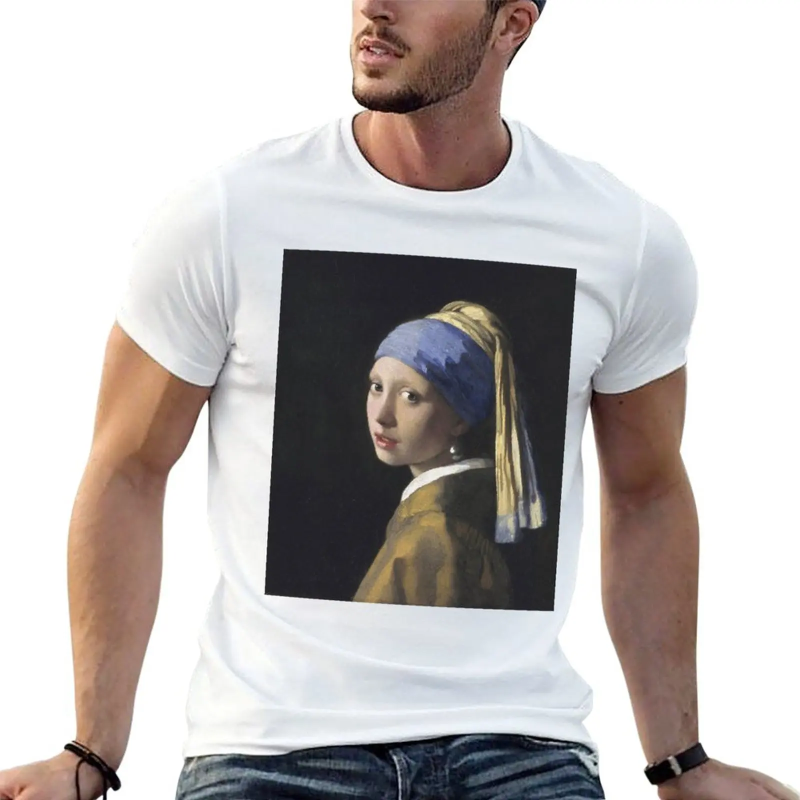 Johannes Vermeer - The Girl With A Pearl Earring T-Shirt rapper graphic tees fashion shirts men t shirt