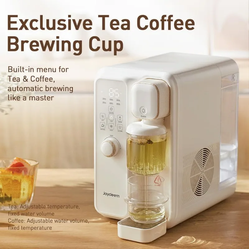 موزع مياه ساخن وبارد فوري من Joydeem، ماكينة تحضير الشاي والقهوة الأوتوماتيكية، درجة حرارة وحجم قابل للتعديل، خالية من مادة BPA، 3.5 لتر 120 أونصة