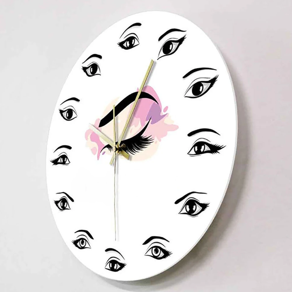 

Lashes Eyebrows Clock Stylish Decorative Wall Clock Silent Movement High Accuracy Home Beauty Salon Room Decor Aesthetic Lash