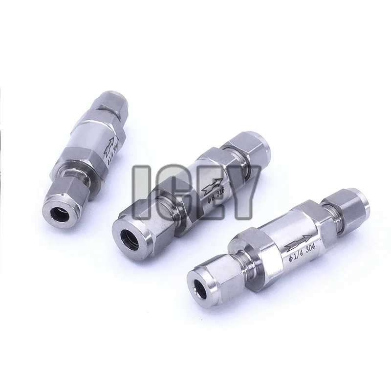 High Pressure Check Valve 6/8/10/12mm PU Tube Hose SS304 Acid-proof Quick Connection One-way Valve