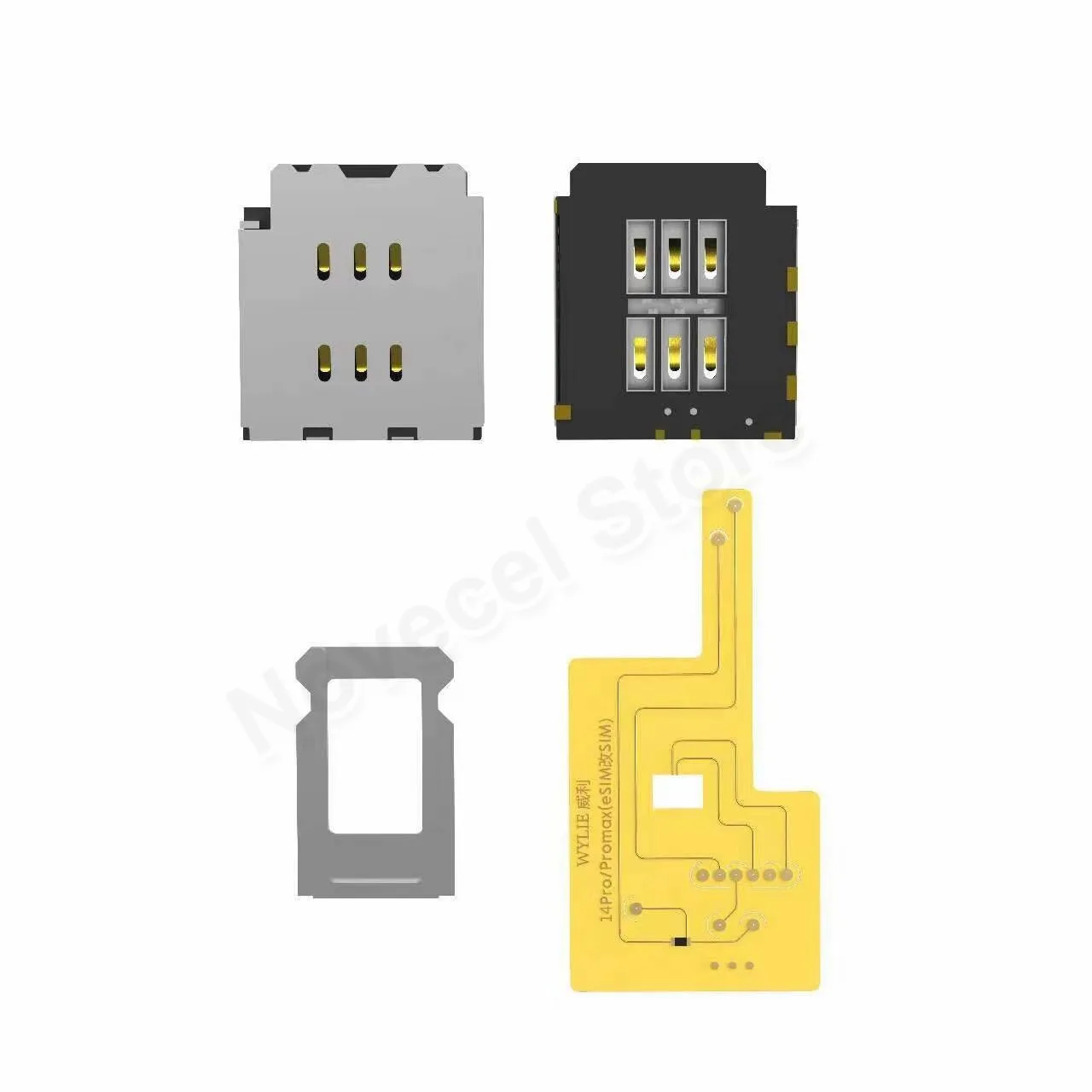 WYLIE 16 Pro Max ESIM to SIM Adapter for iPhone 16 15 14 pro Max SIM Card Reader Flex Cable Slot Tray Holder Phone Repair Tool