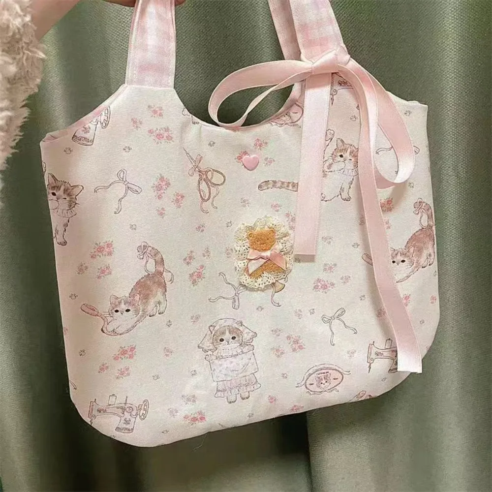 adoravel-bolsa-de-ombro-de-lona-little-cat-print-soft-versatil-bolsa-de-lona-sacola-impressa-novo