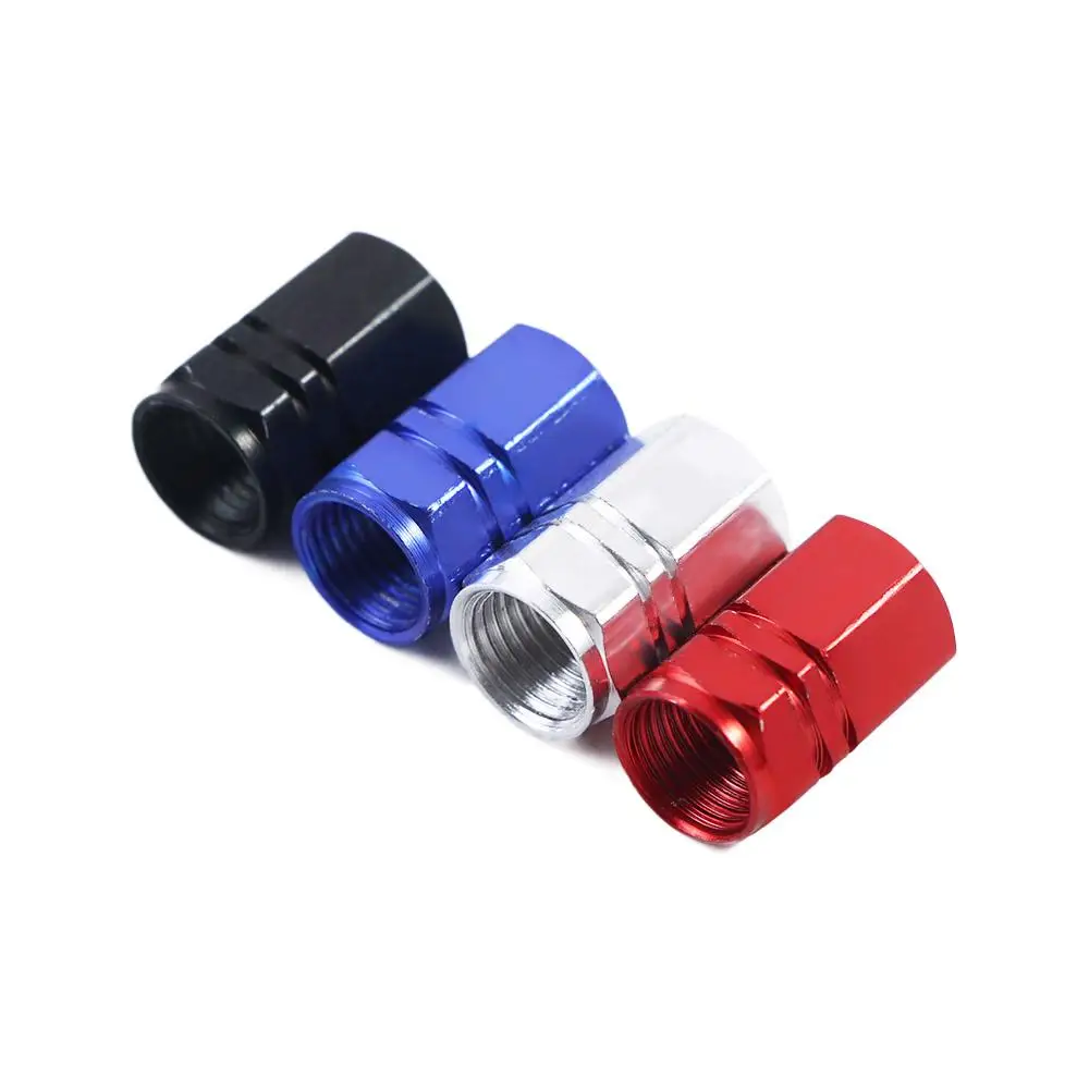 4 PCS Universal Aluminum Alloy Car Wheel Tire Valve Caps Tyre Rim Stem Covers Airdust Waterproof for Automobiles Motorcycles