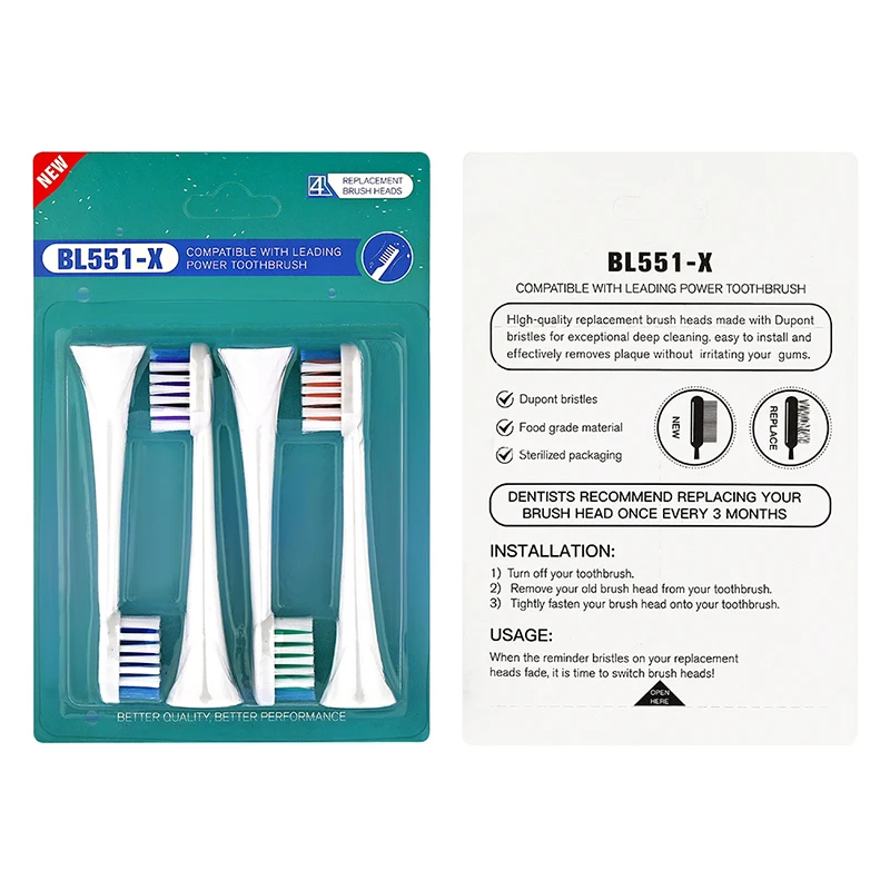 Têtes de rechange pour brosse à dents sonique électrique, hygiène buccale, propre, tête de brosse à dents pour Philips Hbery, série 6/9, BL551-X, 4, 8, 12, 16, 20X