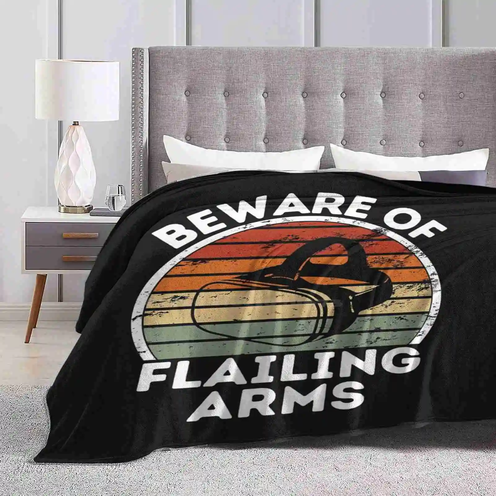 Beware Of Flailing Arms-Vr Headsets New Selling Custom Print Flannel Soft Blanket Gaming Gamer Vr Headset Technology Future