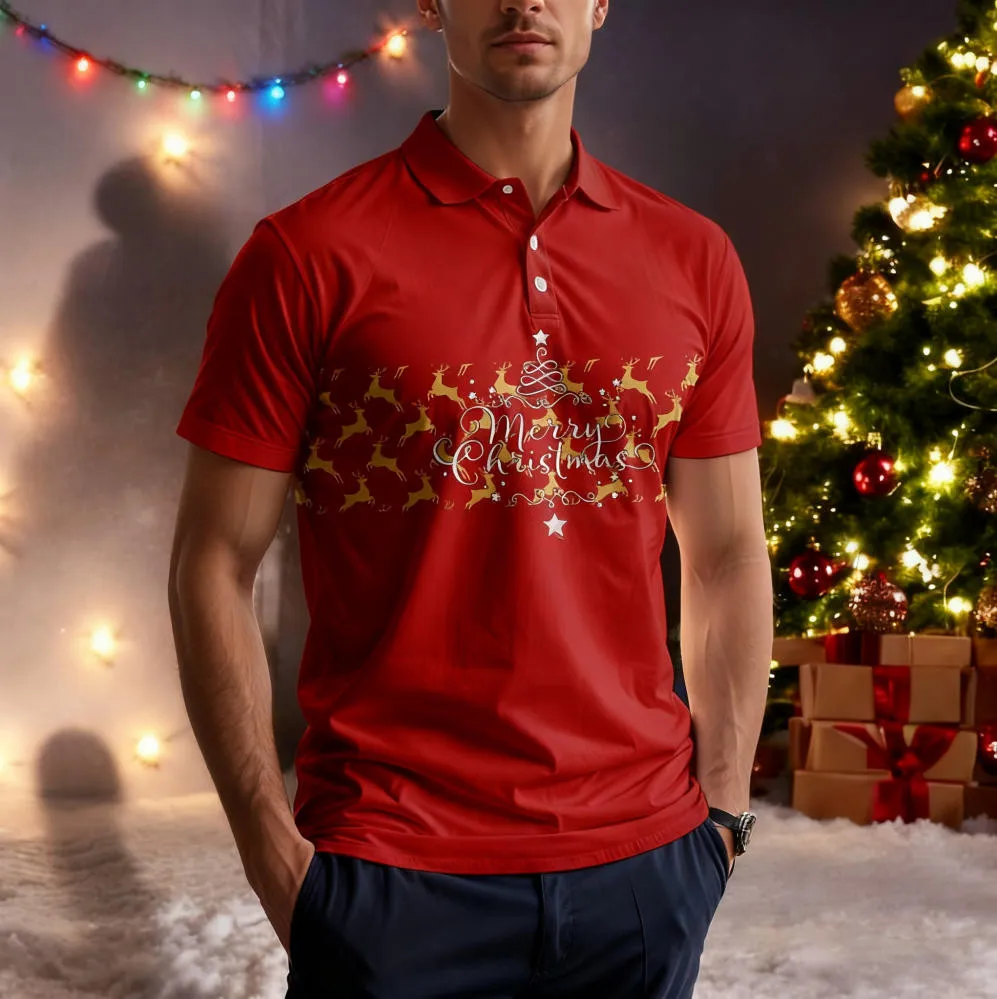 2026 New Christmas themed Fashion Polo shirt Clothing Unisex Christmas T-Shirt Christmas Holiday T-Shirt3d Full Man And Women