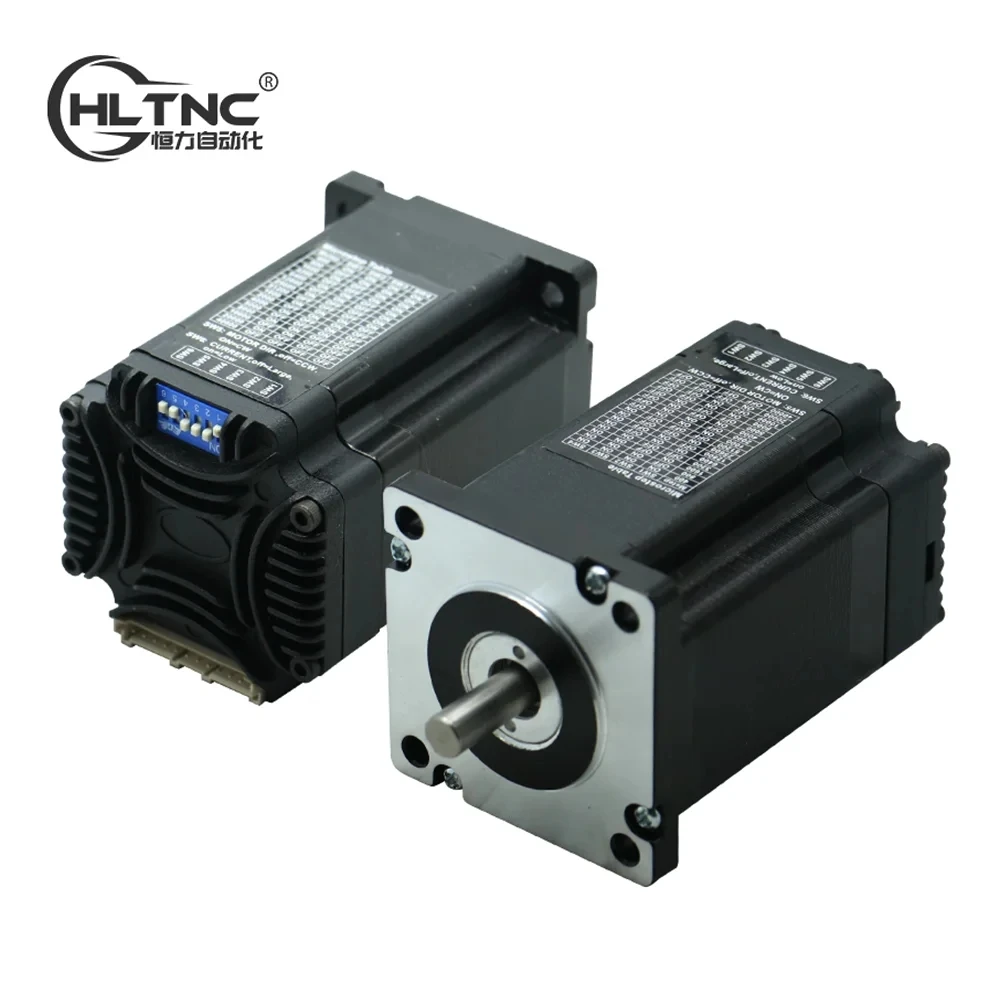 HLTNC Nema 24 60mm 1.2 2.2 2.8Nm 24VDC 4A Closed Loop Stepper Motor With Integrated Hybrid Servo Drive For CNC Engraver Router