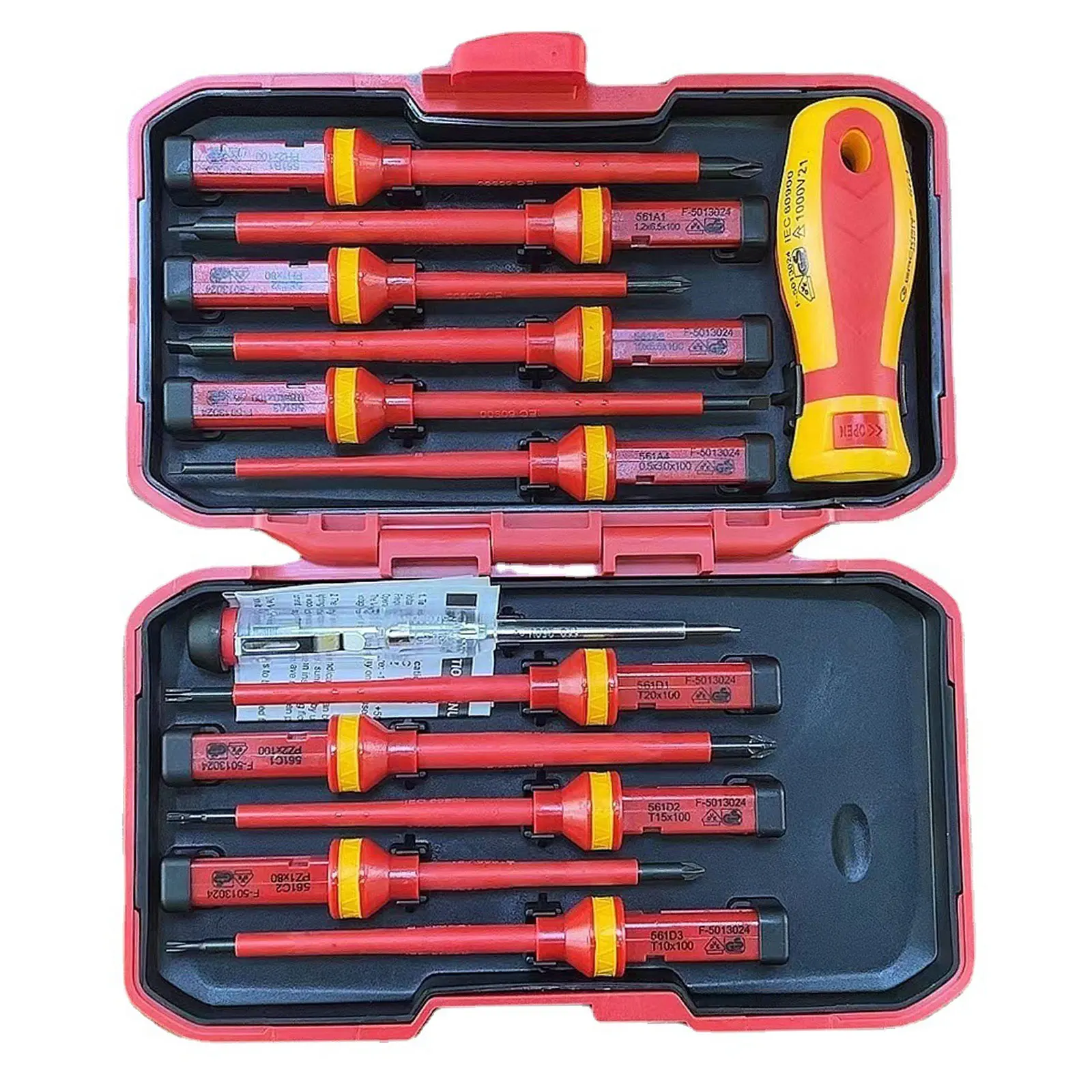 

13/Pcs VDE Insulated Screwdriver Set 1000V Slotted Phillips Screw Driver Bits Kit Tester Pen Electricians Hand Tools