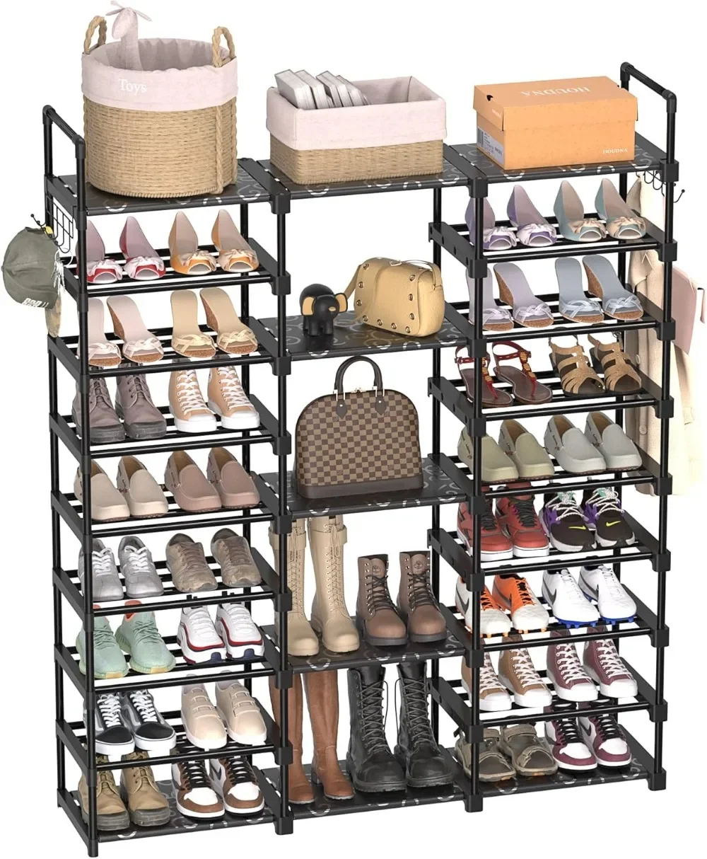 

Shoe Shelf Organizer Holds 50-55 Pairs Shoe and Boots, Stackable Shoe Cabinet Shoe Rack Organizer Large Shoe Shelf