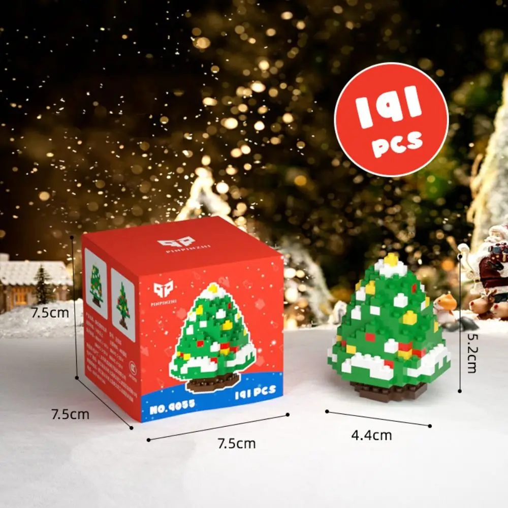 Kinder Cartoon Santa Claus Bausteine Kunststoff Schneemann Weihnachten Dekorationen Elch Mini Action-figuren Modell Innen