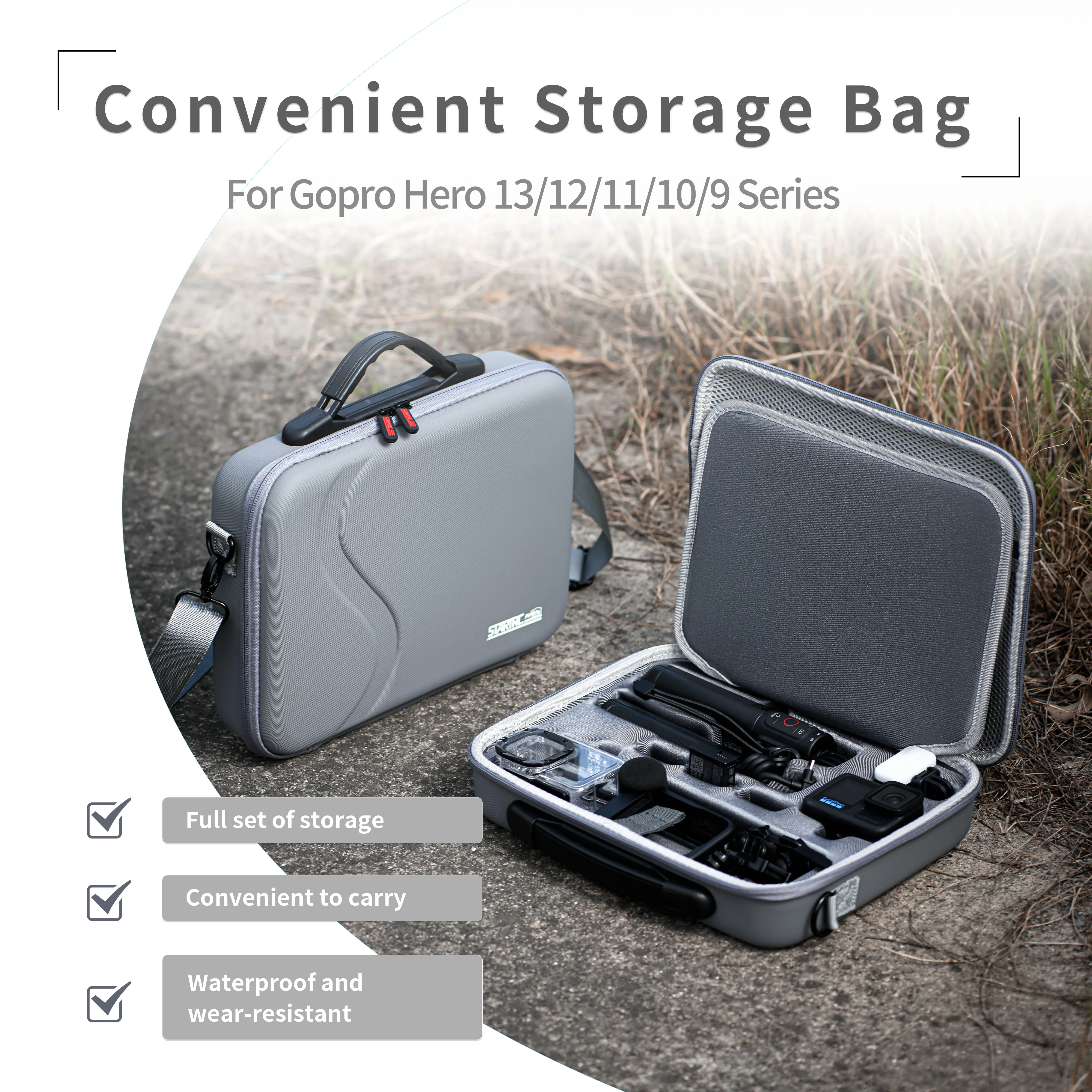 STARTRC For GoPro Hero 13 Carry Case Carrying Briefcase Shoulder Bag For Go Pro Hero 13 12 11 10 9 Accessories