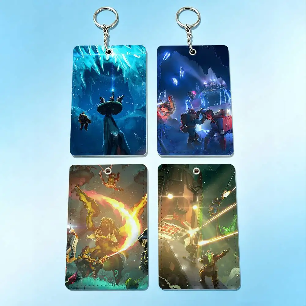 Hot Game Deep Rock Galactic Card Holder Men And Womenn Universal Antirust Keychain Learther Access Drop Key Tag Ring