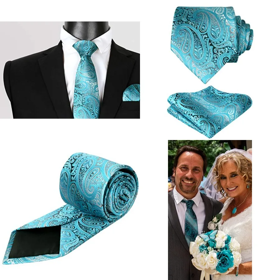 

Mens Gradient Paisley Necktie and Pocket Square Set