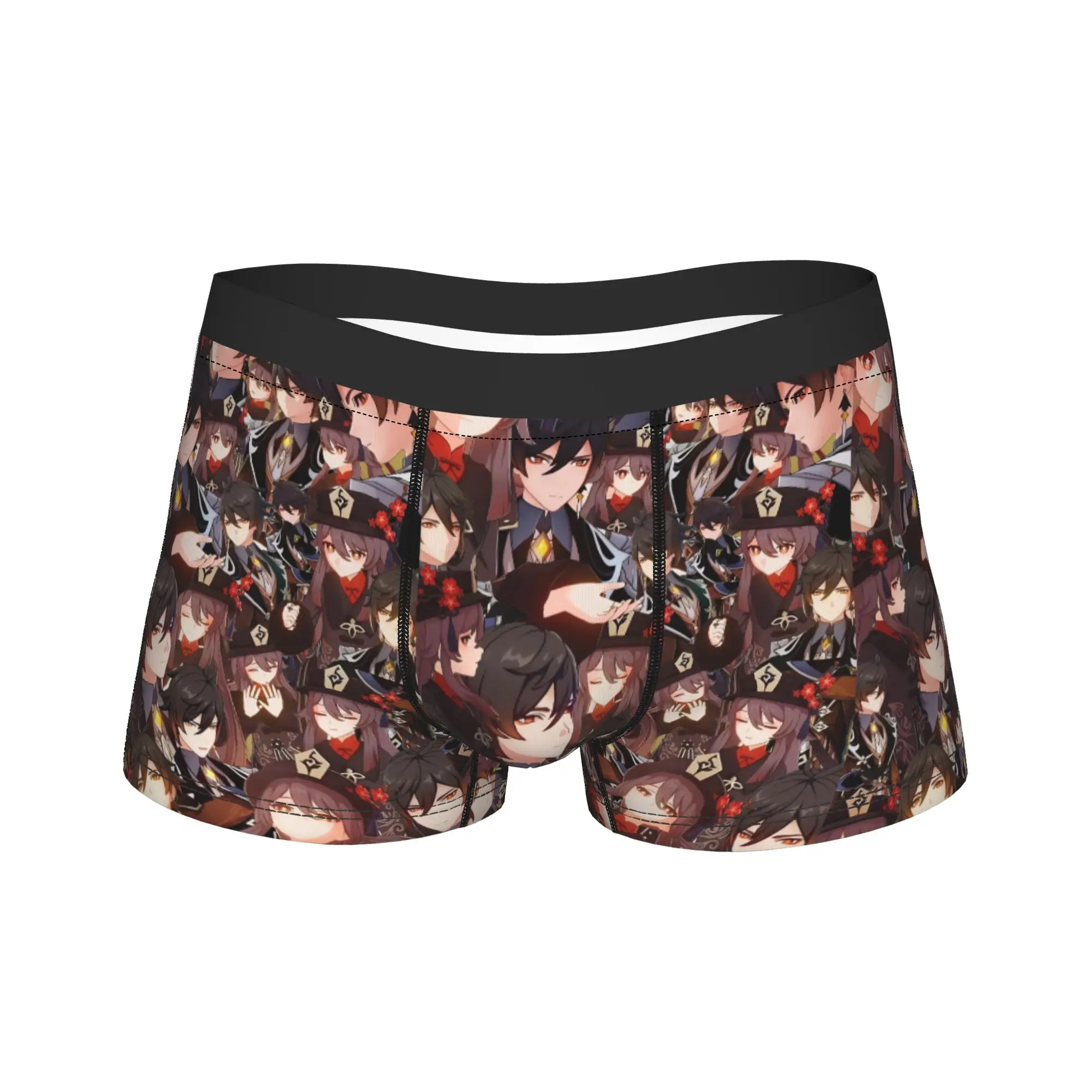 Genshin Impact Hu Tao Game Boxershorts  Pouch Underwear Hot Sale Print Shorts Briefs Breathable Males Panties Big Size