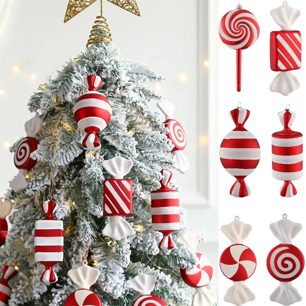 2Pcs Christmas Decoration 2024 Large Candy Cane DIY Xmas Tree Hanging Pendant Home Christmas Party Favors New Year Gift Navidad