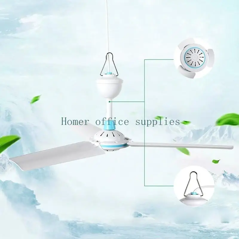 K43B Witte USB-plafondventilator met afstandsbediening USB-plafondventilator Ophangventilator 445 kabel