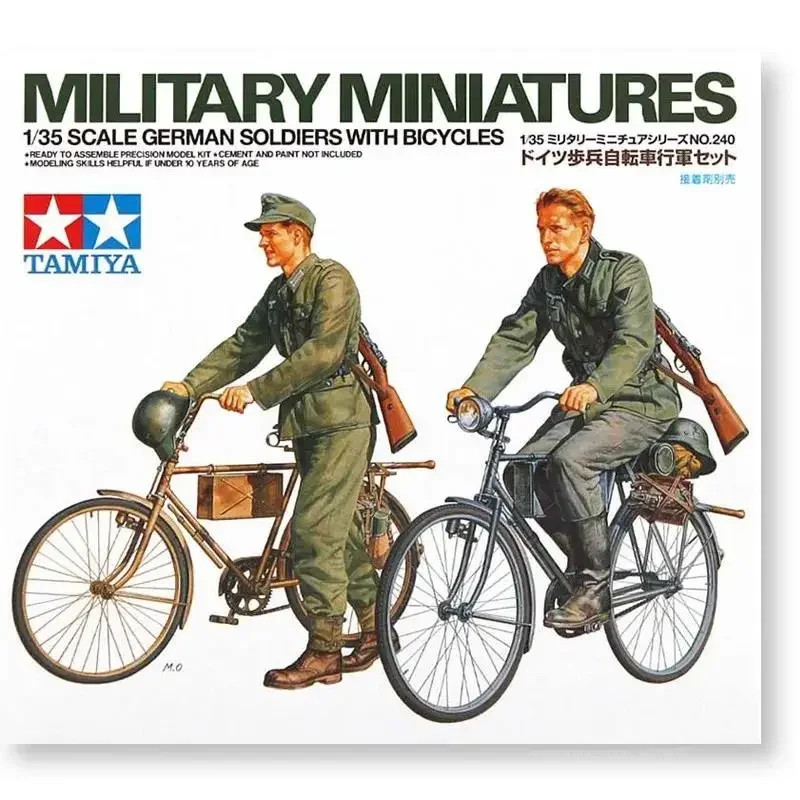 

Tamiya 35240 1/35 Military Miniatures German Soldiers With Bicycles Plastic Toys Assembly Model Building Kits For Adults DIY