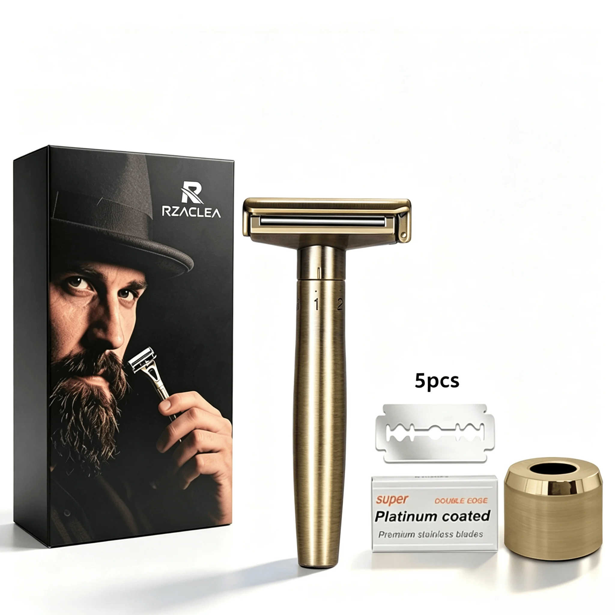 RZACLEA09T-4 Glide 3.0 Pro 1-6 Adjustable Sharpness Safety Razor Rolling Wheel Smooth Shaving Shaver For Men Beard Care