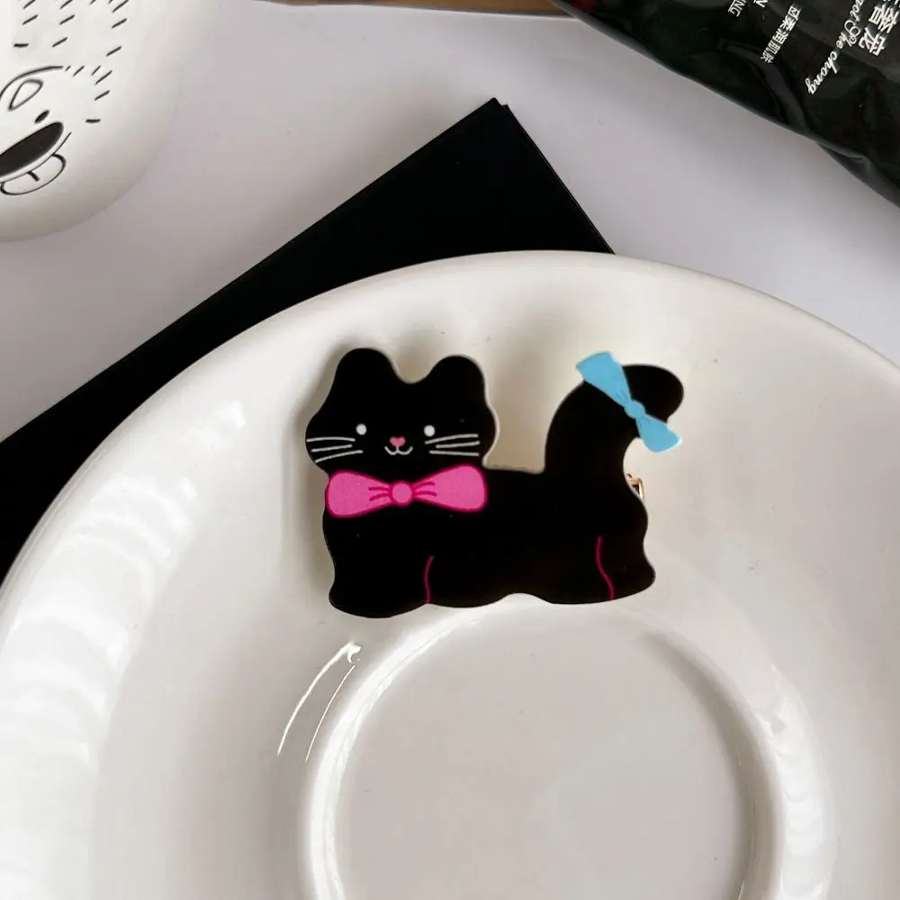 Animal Cat Hair Clip Sweet Korean Style Cartoon Acrylic Bang Clip Hair Accessories Ponytail Holder Cartoon Hair Clip Daily DIY