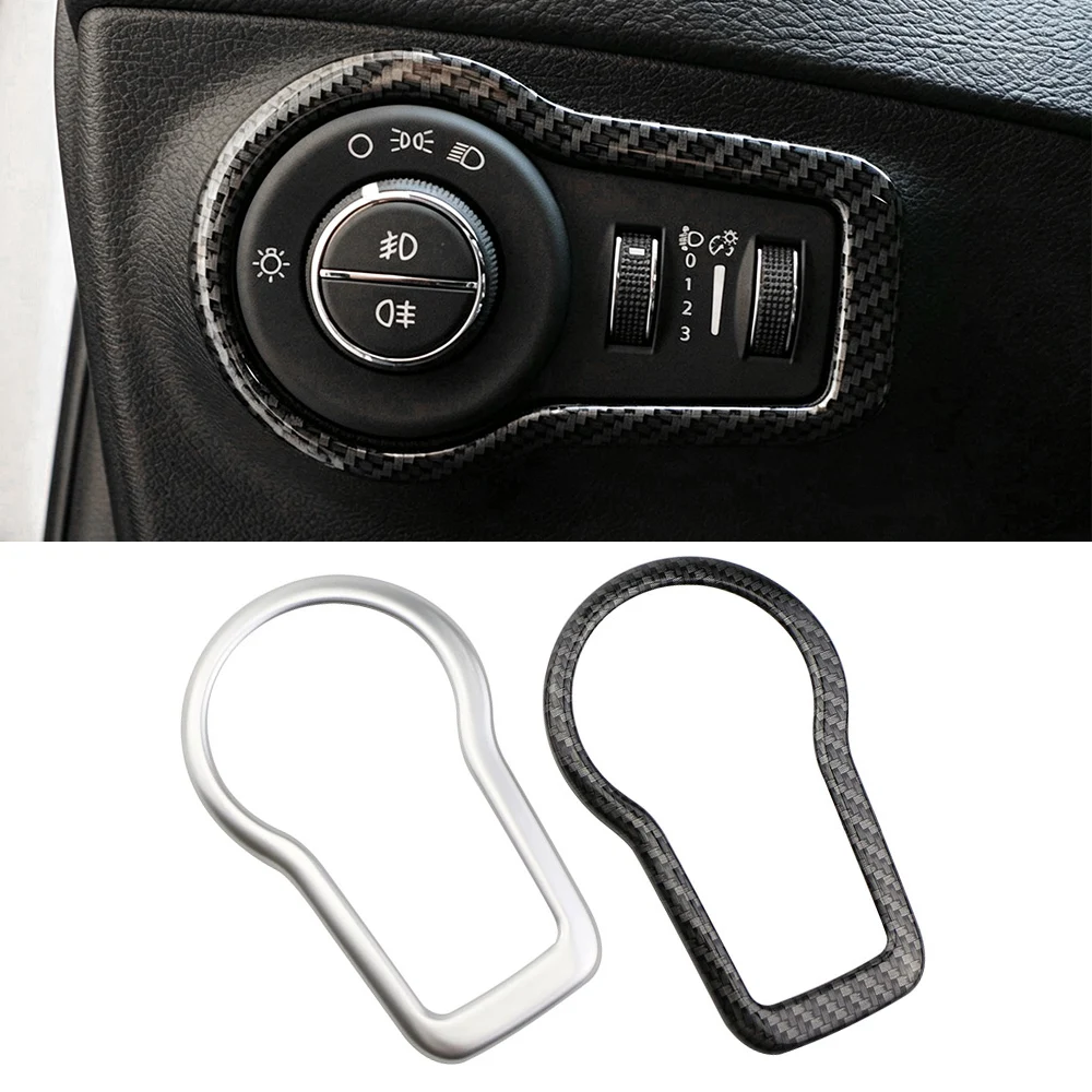 Car Head Light Adjustment Knob Cover Trim for Jeep Compass 2017 -2019 2020 LHD Lamp Lights Button Decoration Sticker Accessories