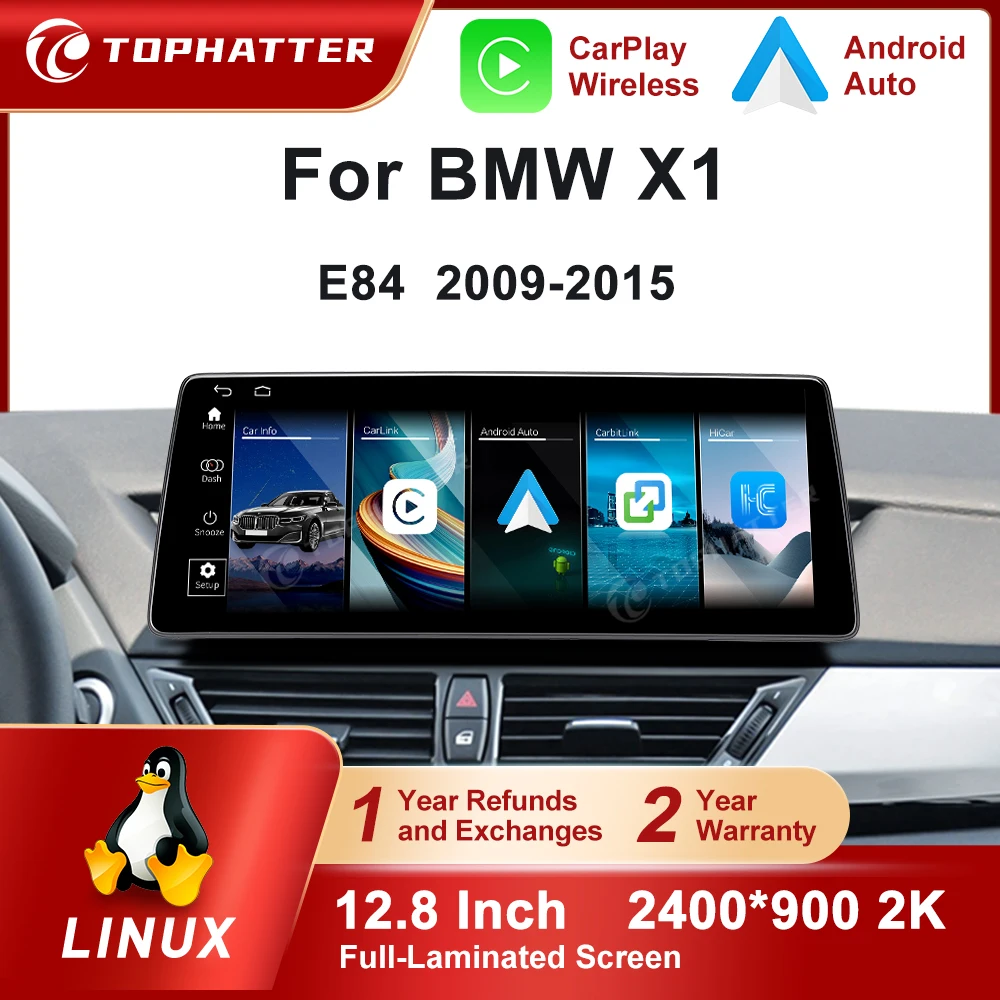 

CarPlay For BMW X1 E84 2009-2015 CIC NBT System 12.8in 2K Screen Car Radio LInux Multimedia Player Navi Head Unit 360