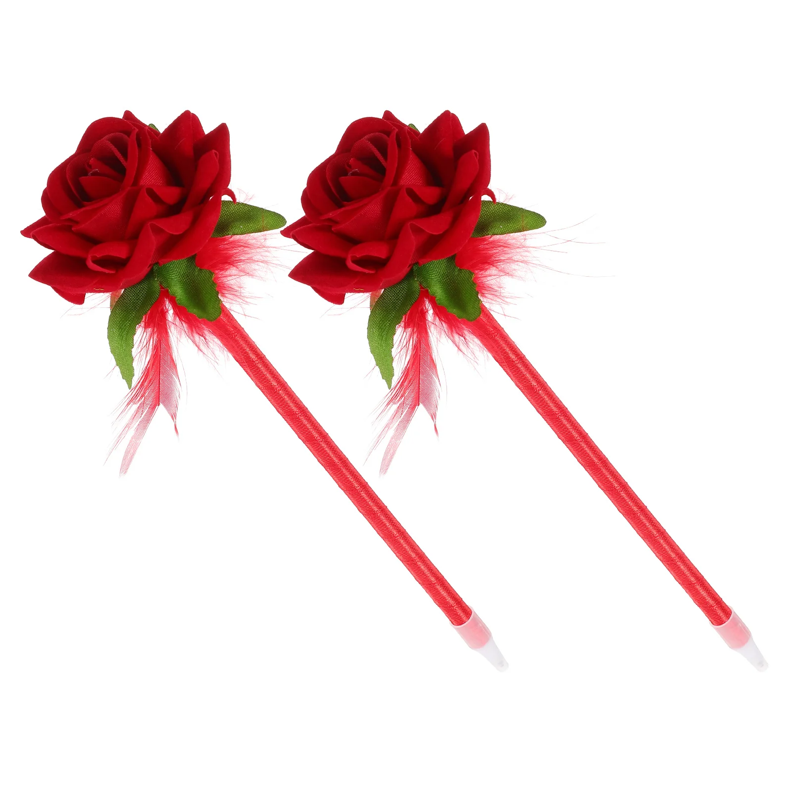 2Pcs Creative Flower Ballpoint Pens Portable Neutral Ink Pens Office School Floral Smooth Writing Comfortable Grip