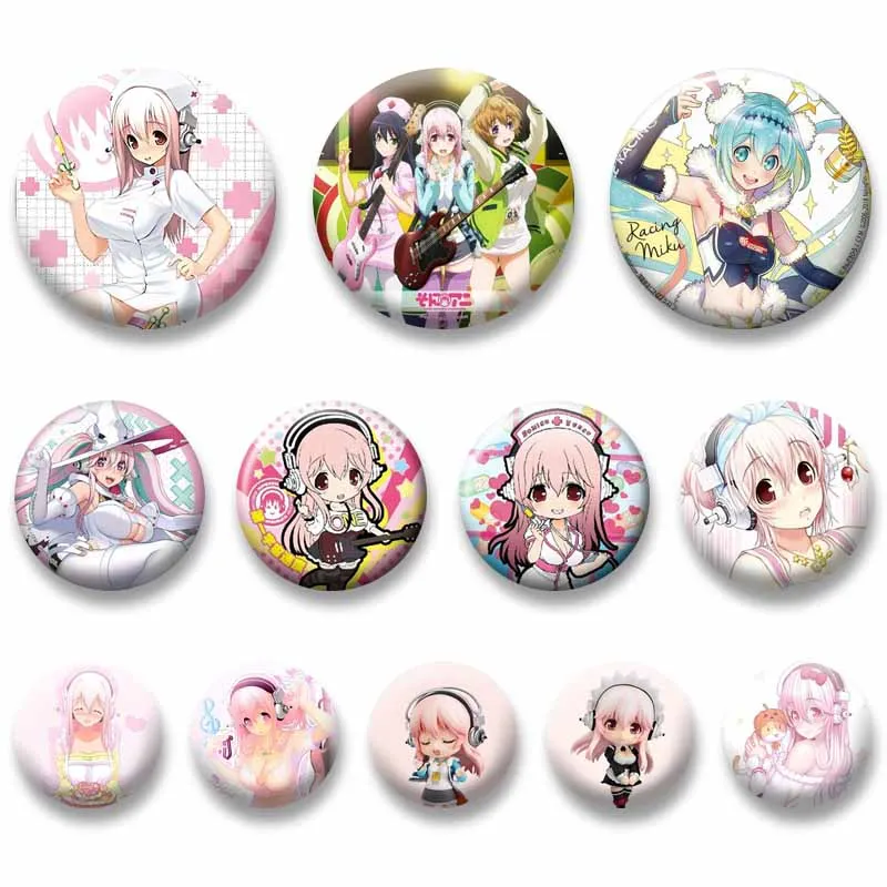 Cute Cartoon Girl Super Sonico Enamel Pin Anime Game Figure Brooch Coat Backpack Lapel Badge Accessories Jewelry Gift for Friend