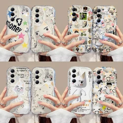 Funny Cute Toro Inoue Cat 3D Wave Case For Samsung A73 A72 A71 A55 A54 A53 A35 A34 A33 A25 A24 A23 A15 A14 A05 A04 4G 5G Cover