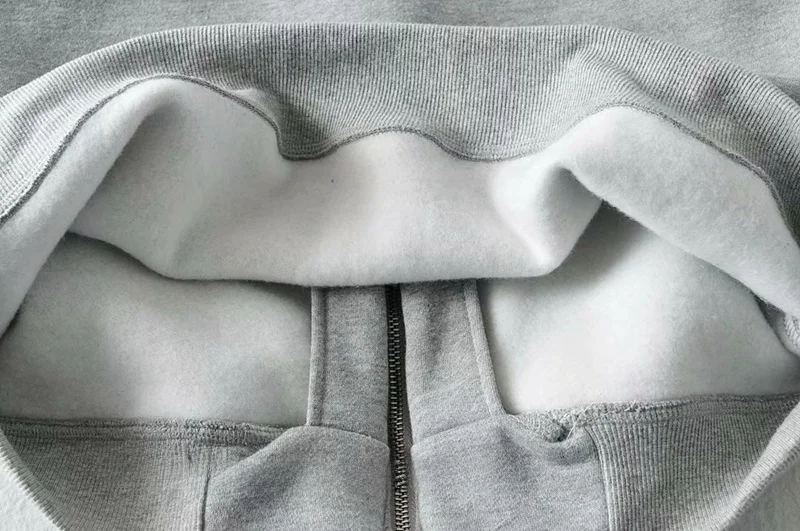 Loose Fit Fce-gefütterter Kapuzenpullover für Damen, Farbe Vielseitig, Lazy Sle Oberbekleidung, Frühling 2022, langer Sve-Reißverschluss